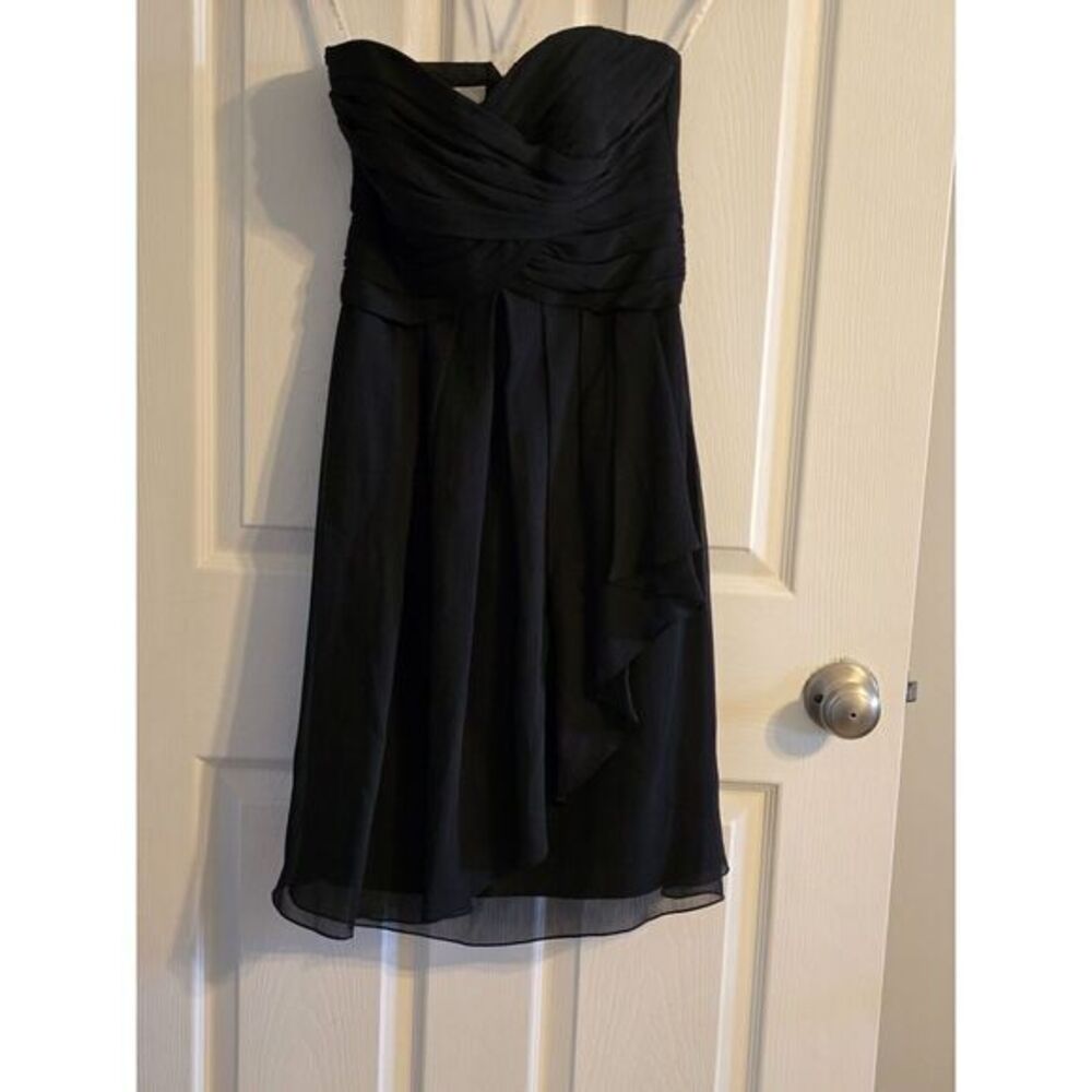 Davids Bridal Black Strapless Halter Bridesmaid‎ Dress Size 2 Style F14847
